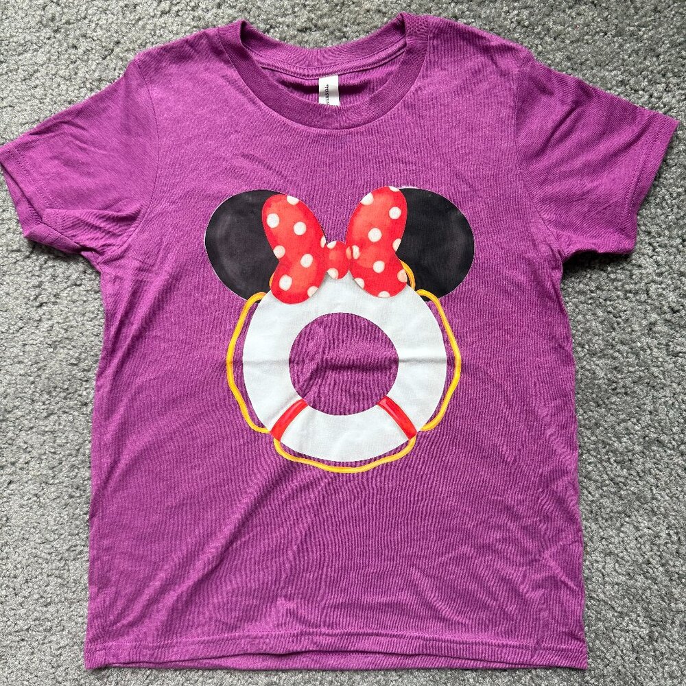 Never worn - Disney cruise Minnie Lifesaver nautical boat vacation purple shirt